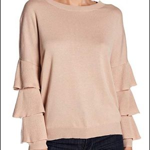 John-Jenn Ruffled Sleeve Sweater